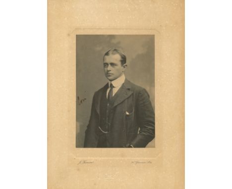 SCOTT ROBERT FALCON: (1868-1912) British Antarctic Explorer. A very fine, rare vintage signed sepia 7 x 10 photograph, the ph