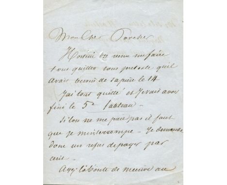 DUMAS ALEXANDRE Père: (1802-1870) French Writer whose works include The Three Musketeers. A.L.S., A. Dumas, two pages, small 