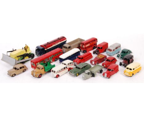 A collection of assorted vintage Dinky Toys diecast models - including: Foden Regent Tanker, Austin Taxi, 283 Coach, AEC Sing