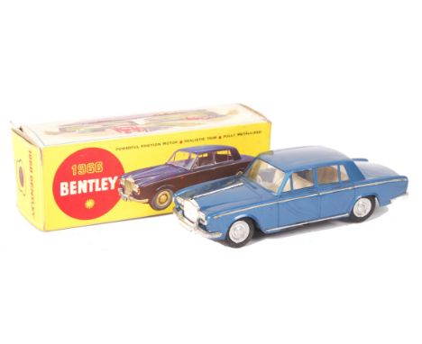 A rare original vintage 1960's ' Fairylite ' Empire Made plastic ' 1966 Bentley ' friction powered model car. Blue, with silv