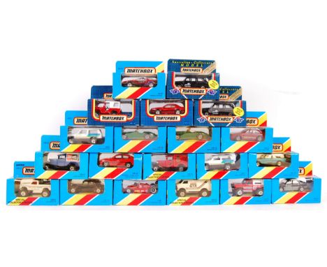 A collection of 20x assorted Matchbox vintage 1-75 series boxed diecast models. Some advertising related. All mint / mint+ an