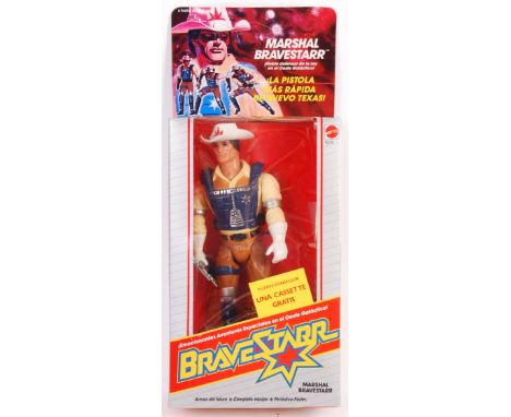 A VERY rare original vintage 1980's Mattel made Bravestarr action figure ' Marshal Bravestarr '. Factory sealed, with content