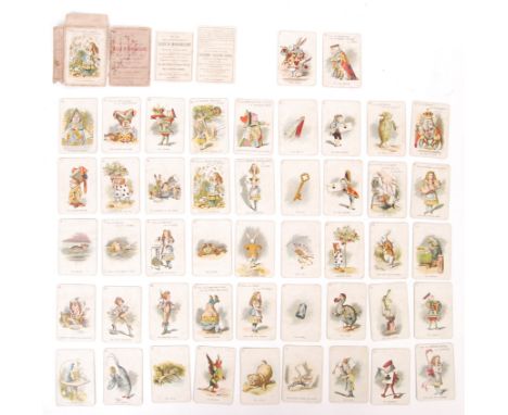 A RARE set of antique vintage De La Rue & Co "Academy" Playing Cards "Alice In Wonderland," the pack containing 48 pictorial 