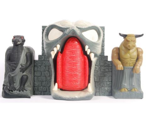 A rare 1980's LJN Toys made Thundercats ' Mumm-Ra's Tomb ' action figure playset. Both side panels present, and the alligator