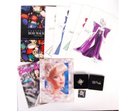 A collection of 1990's Mattel made Barbie related ephemera. To include; a rare Bob Mackie ' Jewel Essence Collection ' Barbie