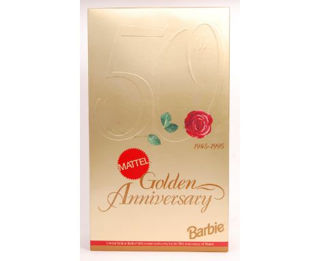 A rare Mattel made Limited Edition Barbie doll ' Golden Anniversary 1945-1995 ', No. 14479 . Appears mint, unused and as new 