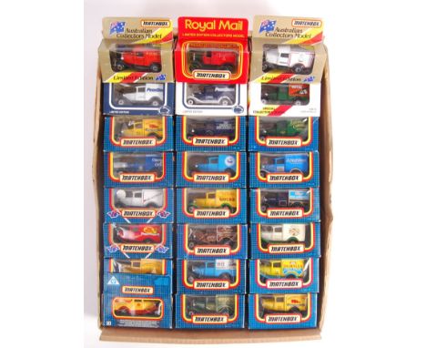 A collection of 24x vintage Matchbox series boxed diecast model cars. All ex-shop stock, mint and unused. Within the original