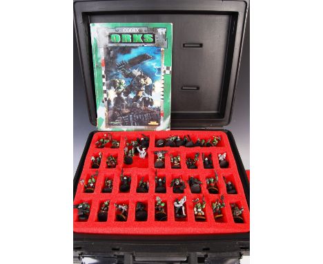 Warhammer - two Games Workshop Warhammer carry cases. The first containing Lord Of The Rings figures / models (approx x60 tot