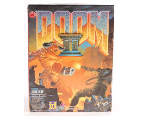 A rare vintage 1994 ' Doom II ' IBM floppy disk games console game. All x5 floppy disks present, along with the instruction m