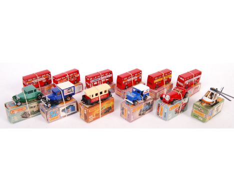 A collection of 12x assorted vintage 1970's Matchbox scale diecast model '75 series' vehicles to include; 6x 17 The Londoner,