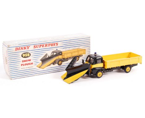 A rare vintage Dinky Supertoys diecast model No. 958 ' Snow Plough '. Yellow and black. Model appears in very good to near mi