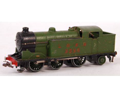 A rare vintage Hornby Dublo 3-rail 00 gauge railway trainset locomotive EDL7 ' LNER 9596 '. British Rail green livery. Unboxe
