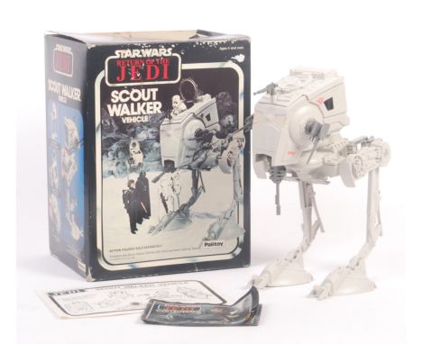 An original vintage Star Wars Palitoy made Scout Walker action figure vehicle. In the rarer ' Hoth ' box. The Scout Walker be