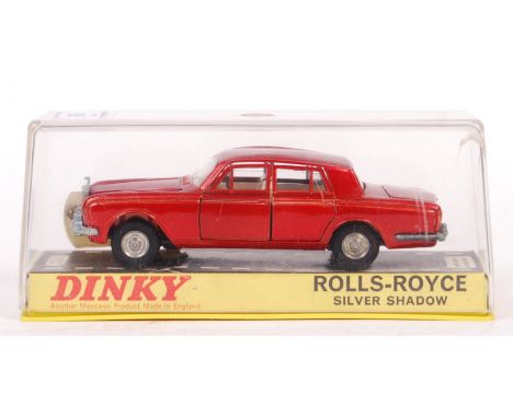 An original vintage Dinky Toys diecast model No. 158 Rolls Royce Silver Shadow. Very near mint model. Red body, with jewel he