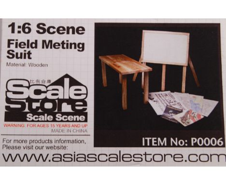 1/6 Scale Collection - a Scale Store made 1:6 scale wooden kit ' Field Meeting Suite '. Comprising of table, notice board and