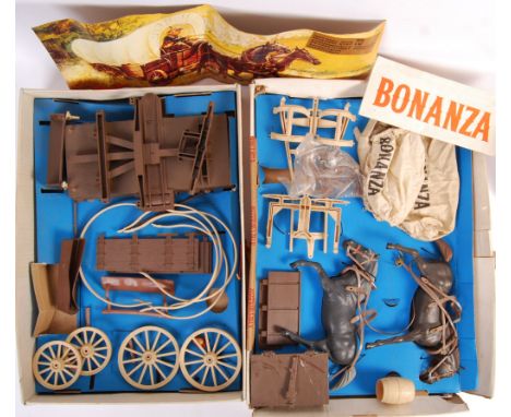 An incredibly rare vintage Palitoy made ' Bonanza ' action figure playset ' 4 In 1 Wagon '. Appears complete (but in unchecke