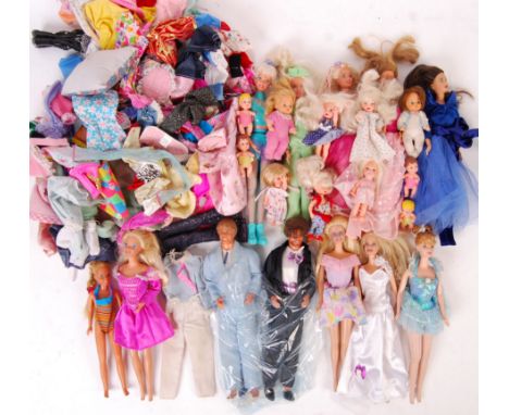 A collection of assorted 1970's/ 80's/ 90's Mattel Made Barbie doll figures to include; 2x Ken, 10x Barbie babies &amp; toddl