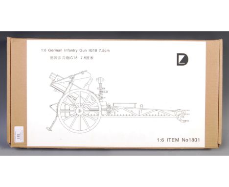 1/6 Scale Collection - A DZ Toys made 1:6 scale military ' German Infantry Gun IG18 7.5cm '. Set appears mint and unused - al