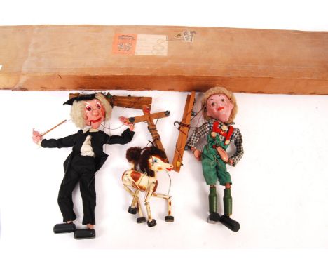 A collection of 3x original vintage Pelham Puppets - Donkey, Teacher and Boy. All unboxed. Along with an original vintage Pel