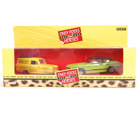 A Corgi made TV &amp; Film ' Only Fools &amp; Horses ' double diecast model set No. CC99111 Ford Capri &amp; Reliant Regal Su