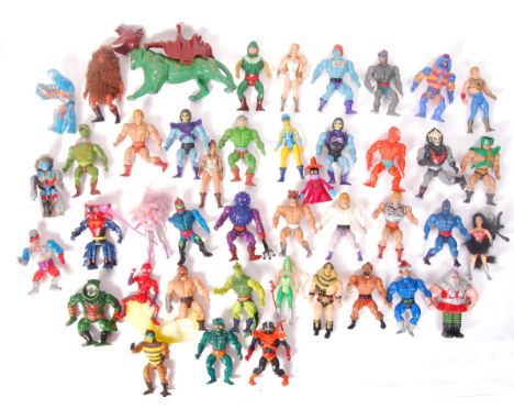 A large collection of vintage 1980's Mattel made Masters Of The Universe MOTU action figures. To include; Battle Armour He-Ma