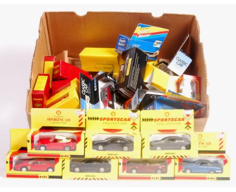 A large collection of 40+ assorted boxed diecast models. To include; Solido, Cameo, Shell, Sports Car Collection, and many ot