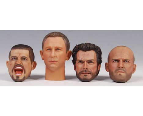 1/6 Scale Collection - a collection of 4x 1:6 scale ' Celebrity ' heads - likely by DID Corp (or others). Comprising: Daniel 