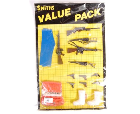 A rare vintage 1970's Action Man / Palitoy style ' Smiths ' made ' Value Pack ' figure accessory pack. Ex-shop stock, factory