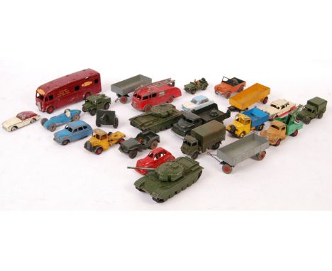 A collection of 20+ assorted vintage loose / unboxed Dinky Toys (and others) diecast model cars and other vehicles. To includ