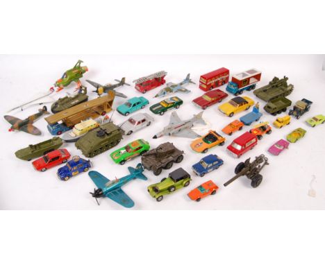 A good collection of assorted vintage unboxed diecast models. To include; Dinky Toys model planes, Concorde, Dinky Toys tanks