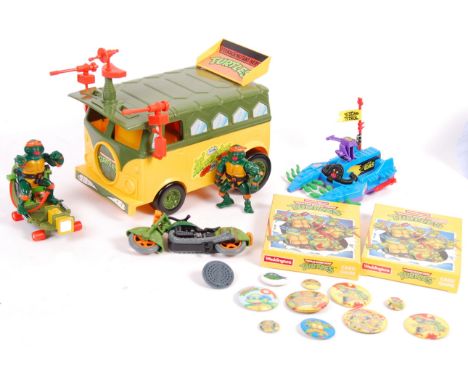 A collection of original vintage 1990's Playmates made ' Teenage Mutant Ninja / Hero Turtles ' action figures and playsets. T