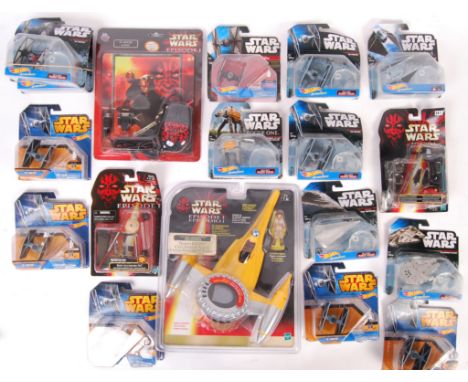 A collection of assorted Kenner / Hasbro / Mattel made Star Wars Episode One (and other films) carded action figures / playse