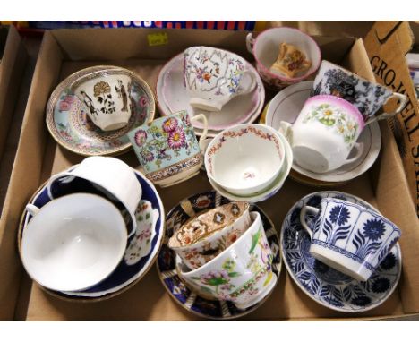 Mostly 19th century tea cups and saucers