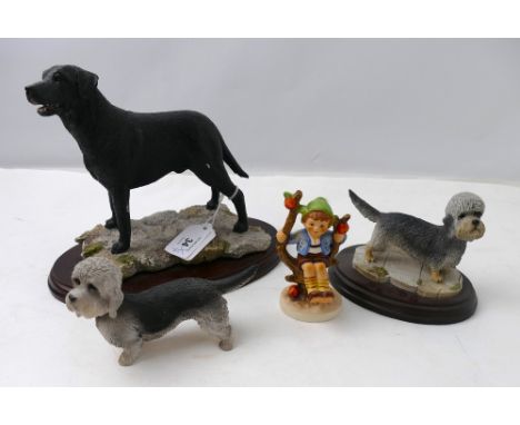 Large Labrador ornament "Best In Breed", "Dundee Dinmount, Terrier and Goebel figure