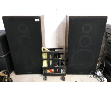 Pair of Wharfdale speakers, W Series, model W.40 8 Homs 15-125 watts with stands
