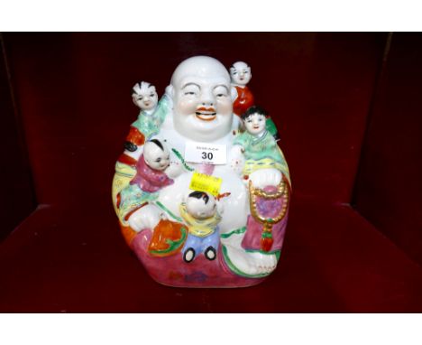 Ceramic Buddha ornament, height +/- 20 cm