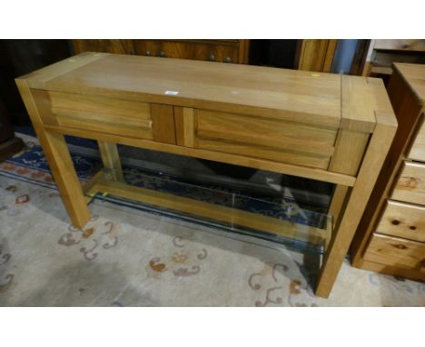 Modern oak effect side table