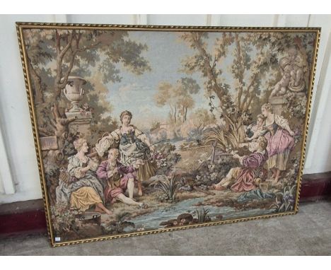 A large Brussels style tapestry, framed