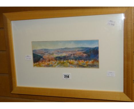 N R HAWKSWORTH watercolour mountain scene, signed &amp; dated 2001, 10 x 25.5cms Condition reports are provided on request by