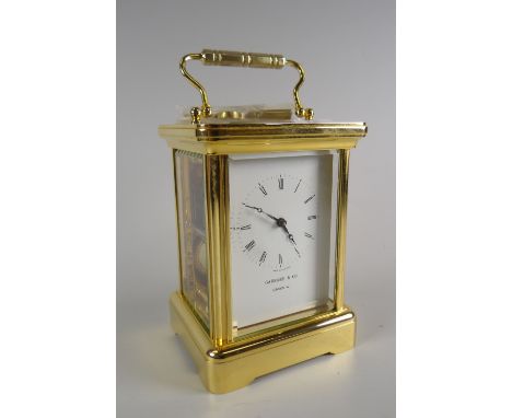 A good modern Garrard & Co brass carriage clock Condition reports are provided on request by email only for this type of auct