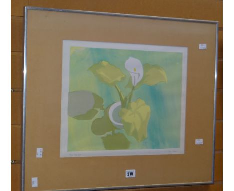 E D MASON screen print entitled 'Arun Lily' Condition reports are provided on request by email only for this type of auction,