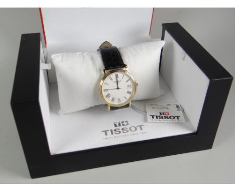 As new boxed labelled Tissot gents wrist watch on crocodile black leather strap Condition reports are provided on request by 