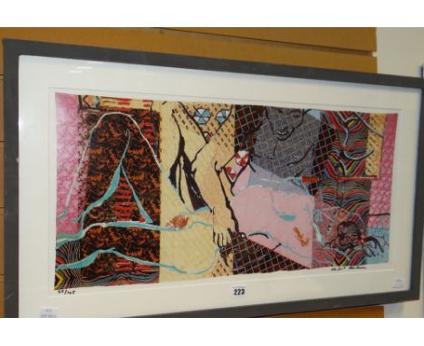ROBERT ROSENBERG? (indistinctly signed) limited edition (24/145) colour print, abstract with figures, signed, measurements to