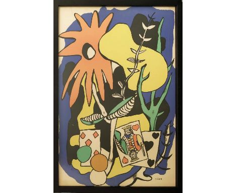 FERNAND LEGER (1881-1955), "King of Hearts" lithograph, 68cm x 45cm, signed in plate framed. (Subject to ARR - see Buyers Con