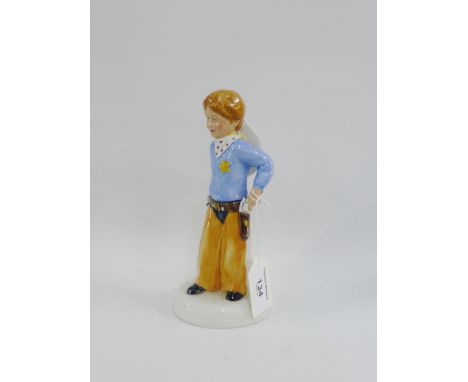 Royal Doulton Childhood Days porcelain figure 'Stick 'em up' HN2981, modelled by Adrian Hughes, 18cm