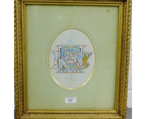 Clifton and Senior Illuminators &amp; Co, book illustration in a glazed and giltwood frame with an R. Smith of Sydney label v