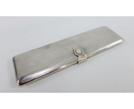 George VI silver cigarette case with engine turned decoration and gilt interior, with makers mark for John Henry Wynn, Birmin
