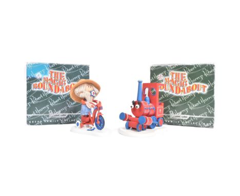 The Magic Roundabout - Robert Harrop - x2 boxed figurines / statues: MR09 The Train and MR08 Mr MacHenry . Highly detailed re