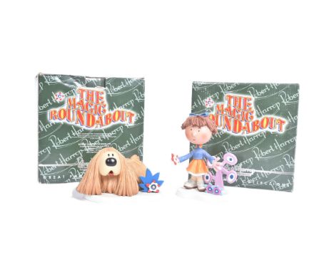 The Magic Roundabout - Robert Harrop - x2 boxed figurines / statues: MR02 Florence and MR01 Dougal. Highly detailed resin sta
