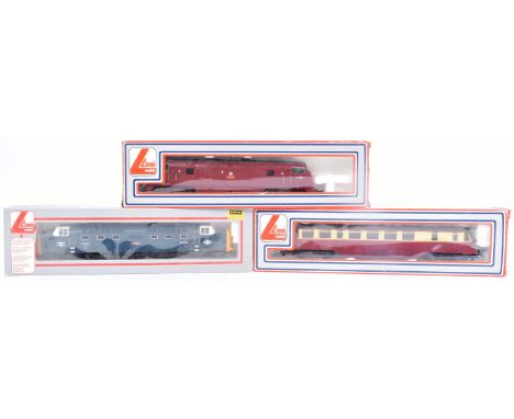 Three Lima made OO gauge model railway diesel trainset locomotives comprising; No. 205133 MWG, No. 204801A5 Class 55007 'Pinz